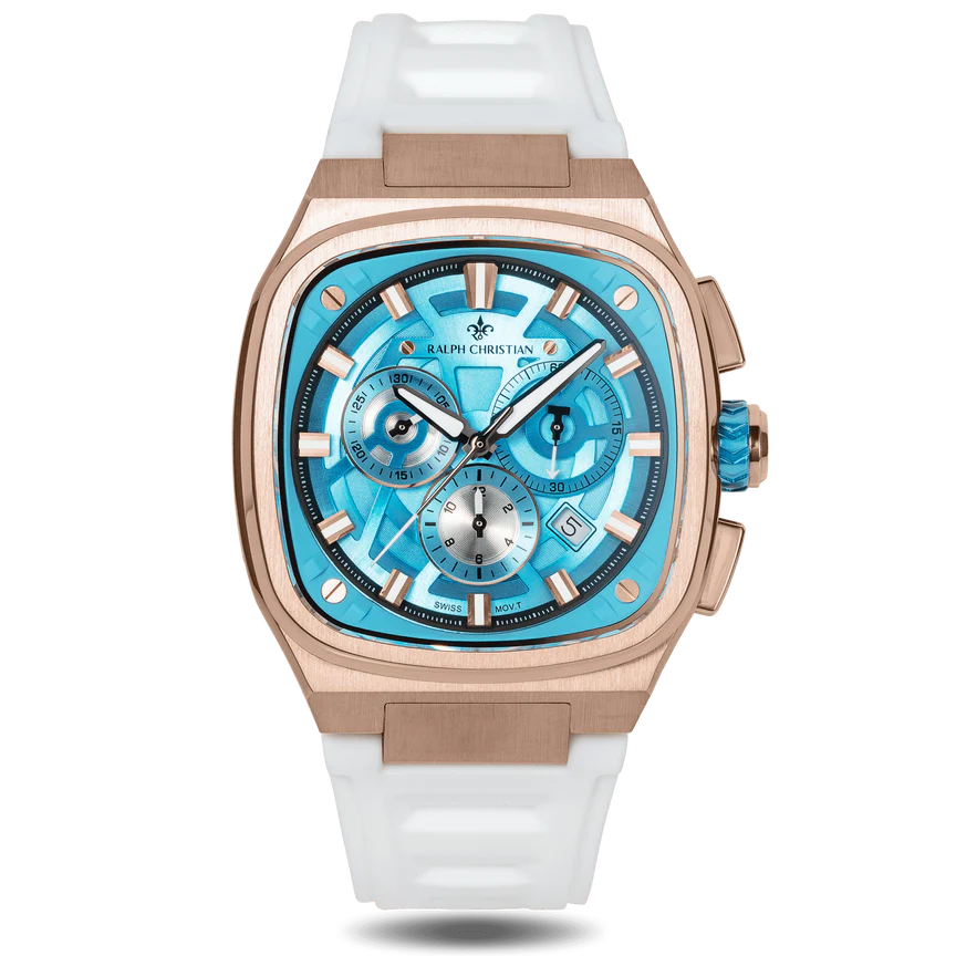 Rose Gold Blue Dial